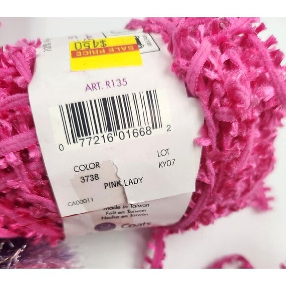 Yarn Lot Pink, Purple, Green for Crocheting, Knitting, Fiber Art, Junk Journalin - Picture 4 of 4